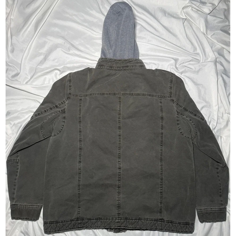 Levi's Field Jacket Sherpa Lined Mens XL Faded Olive Green Hooded Workwear